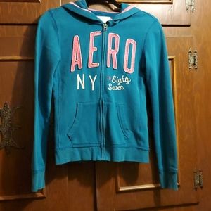 Aeropostal turquoise full zip hoodie Sz. S